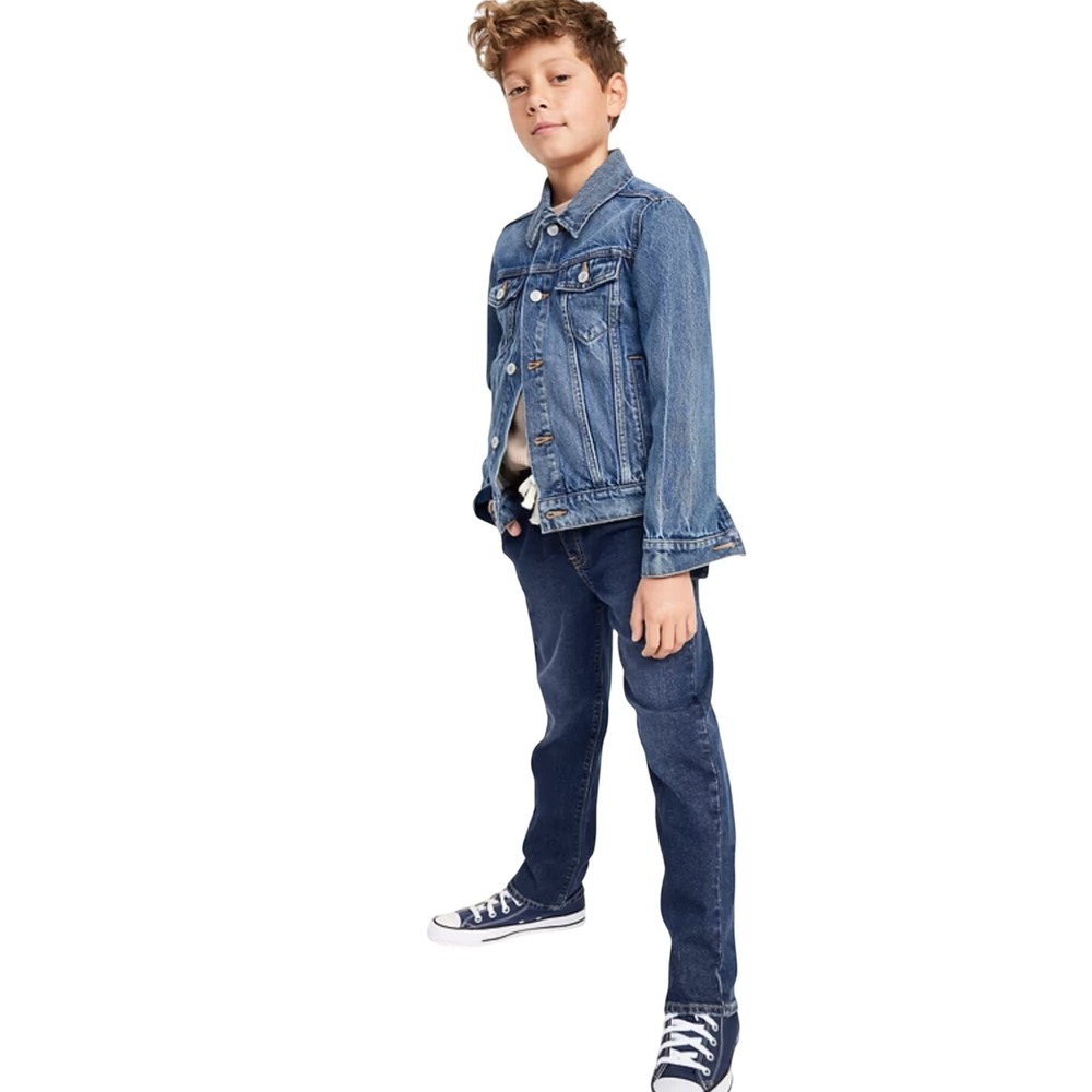 Carters Kid Boys Dark Wash Pull On Denim Jeans Size 10/12 Elastic Waist New